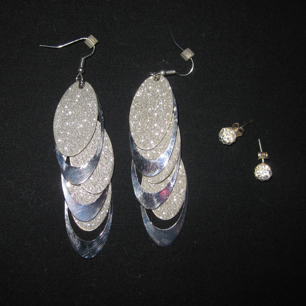 Beautiful sparkling earrings.